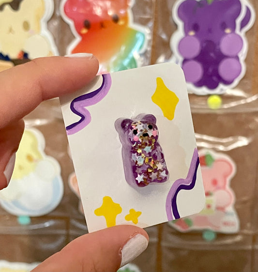 Gummy Bear Pin: Purple Galaxy Sunset