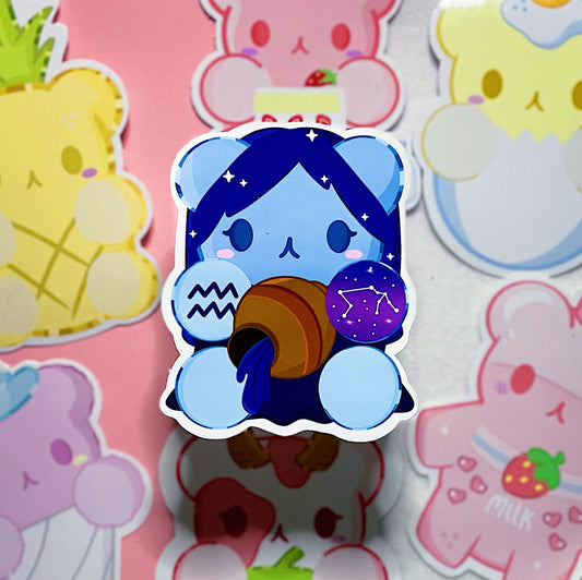 Aquarius Zodiac Gummy Bear Sticker