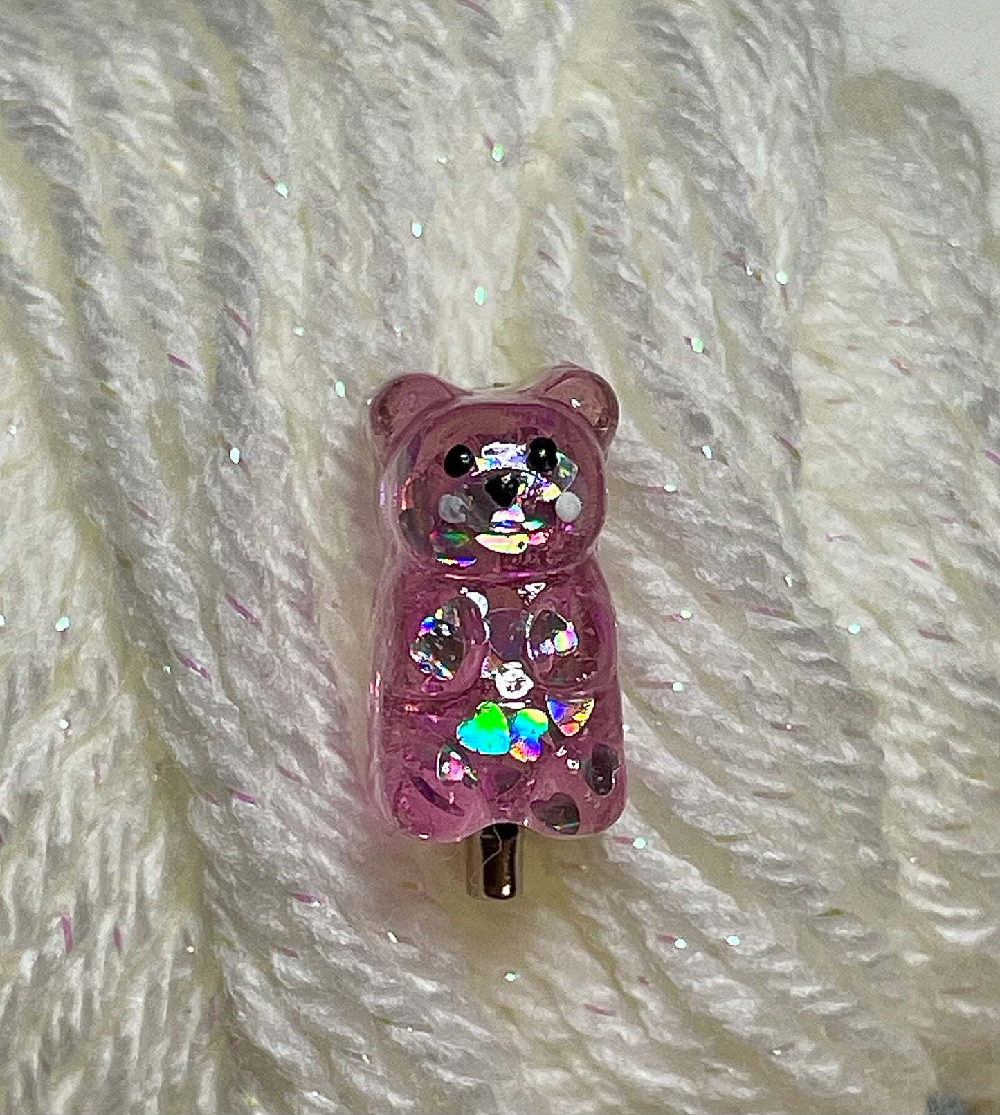 Gummy Bear Pins : Holo Pink Hearts