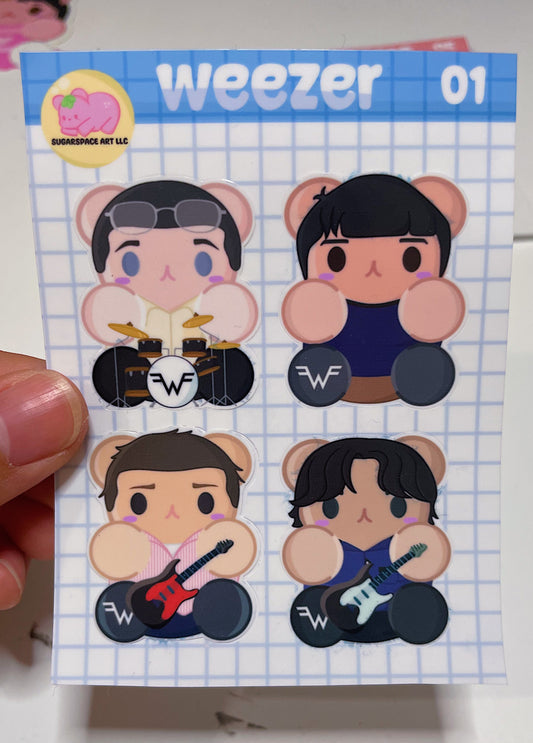 Weezer Gummy Sticker Sheet