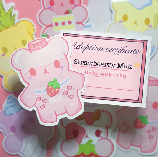 Strawberry Milk Gummy  Bear - Strawbearry Milk