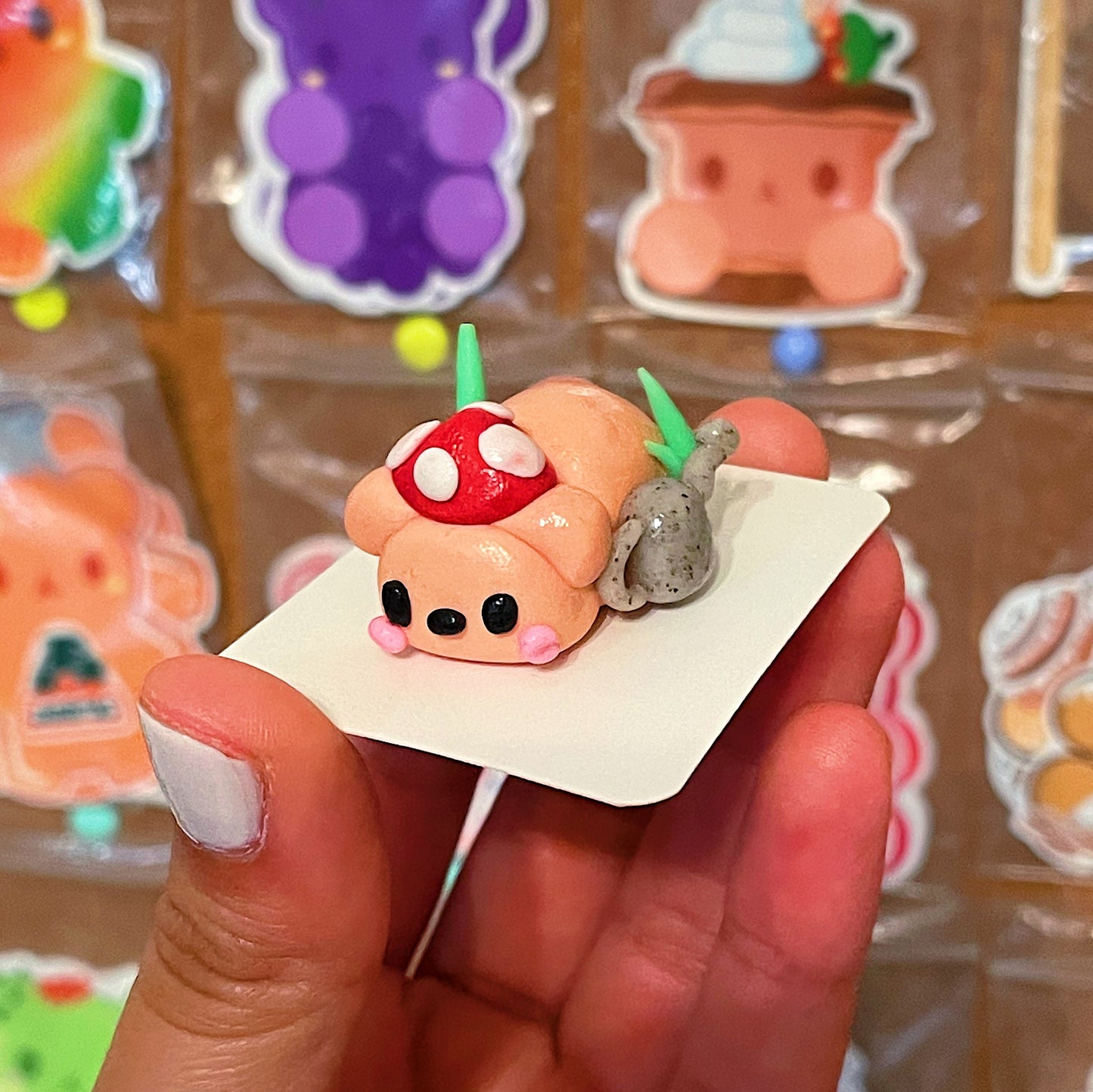 Gummy Bear Clay Pin: Mushroom