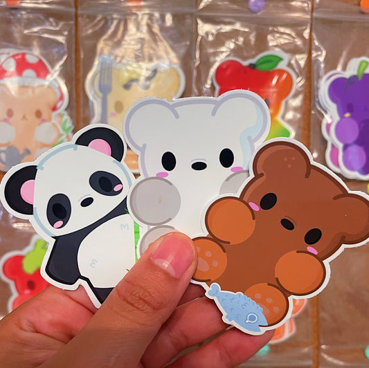 Bears Gummy Bear Set - Panda, Polar, and Grizzly trio