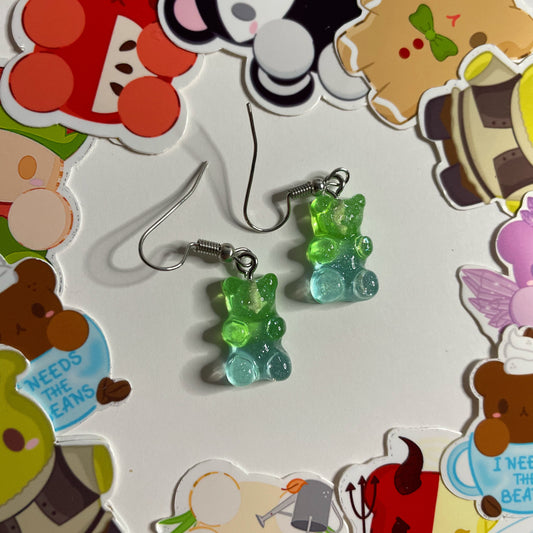 Seaweed Gradient gummy bear earrings