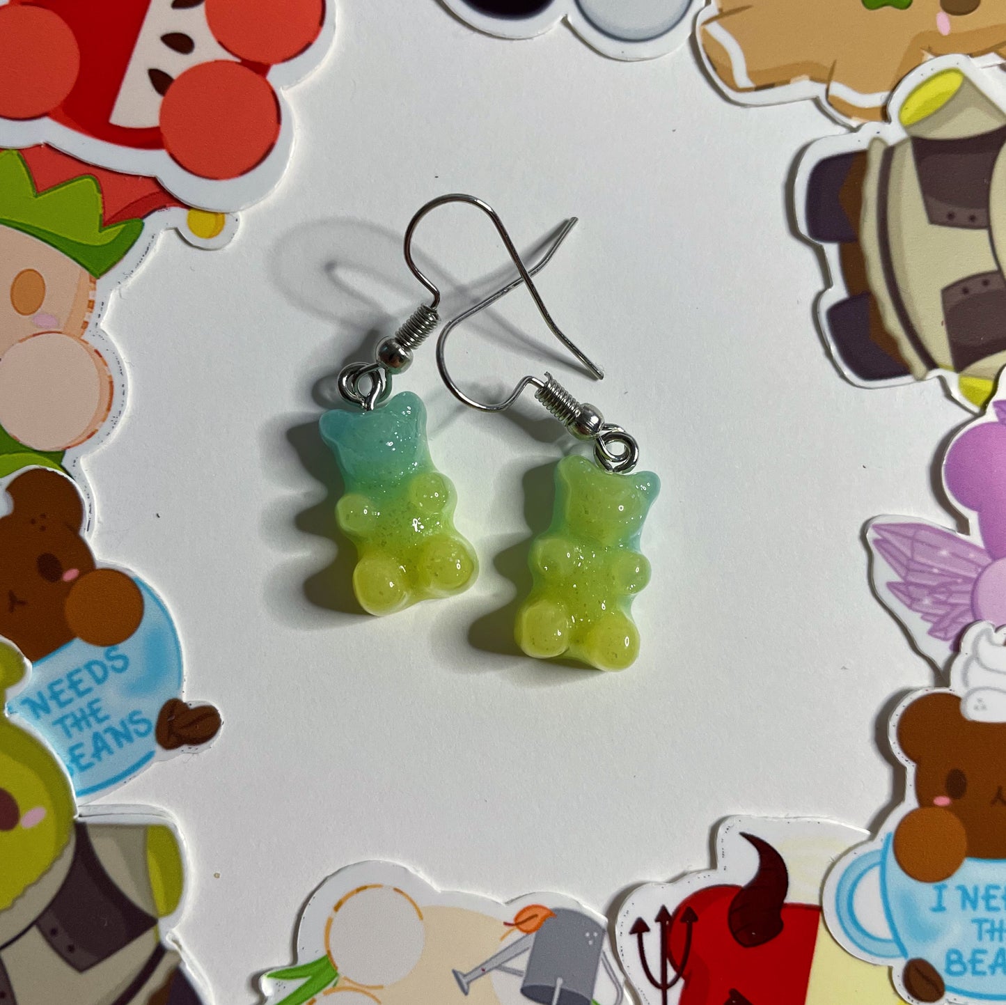 Lemon Lime gummy bear earrings