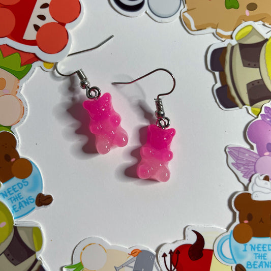 Pinkie Pie gummy bear earrings