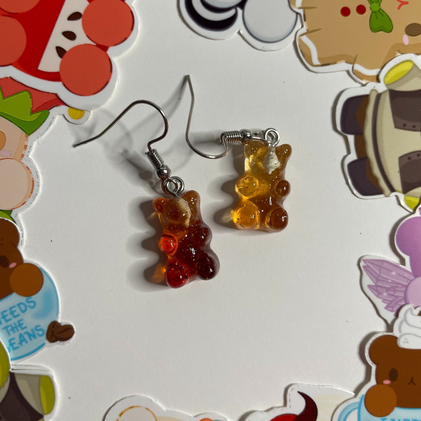 Soda gummy bear earrings