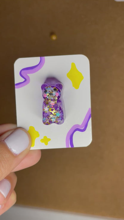 Gummy Bear Pin: Purple Galaxy Sunset